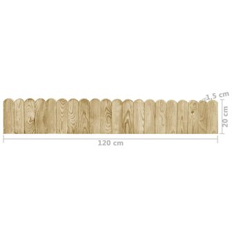 Gazonranden 3 st 120 cm ge&iuml;mpregneerd grenenhout 6