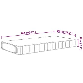 Pocketveringmatras voor kinderen middelhard 80x160 cm 9