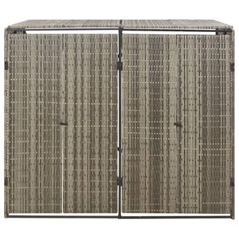 Containerberging dubbel 140x80x117 cm poly rattan grijs 4