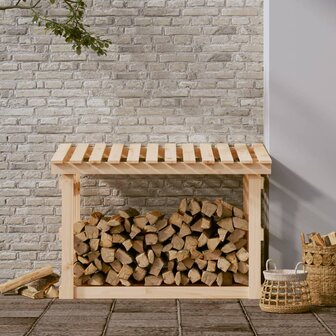 Haardhoutrek 108x64,5x77 cm massief grenenhout wit 3