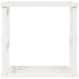 Houtblokhouder 108x52x106 cm massief grenenhout wit 6