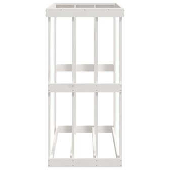Houtblokhouder 108x52x106 cm massief grenenhout wit 7
