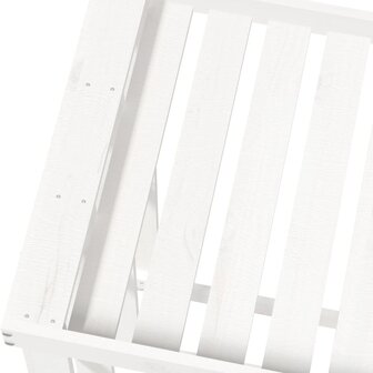 Houtblokhouder 108x52x106 cm massief grenenhout wit 8