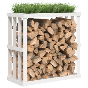 Houtblokhouder 108x52x106 cm massief grenenhout wit 9