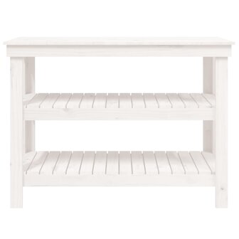 Werkbank 110,5x50x80 cm massief grenenhout wit 5