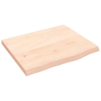 Wastafelblad 60x50x(2-4) cm onbehandeld massief hout 2