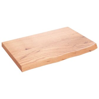 Wastafelblad 60x40x(2-4) cm behandeld massief hout lichtbruin 2