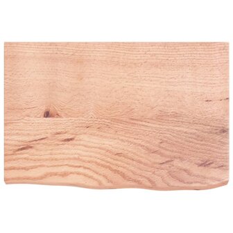 Wastafelblad 60x40x(2-4) cm behandeld massief hout lichtbruin 3