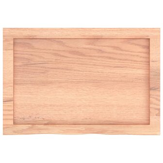 Wastafelblad 60x40x(2-4) cm behandeld massief hout lichtbruin 4