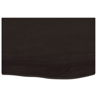 Wastafelblad 60x40x2 cm behandeld massief hout donkerbruin 3