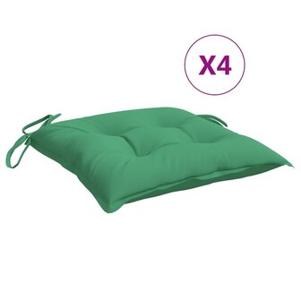 Stoelkussens 4 st 40x40x7 cm oxford stof groen 2