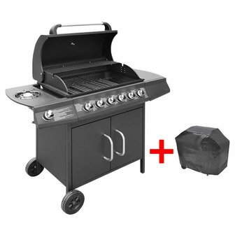 Gasbarbecue 6+1 kookzone zwart  1