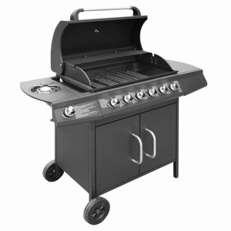 Gasbarbecue 6+1 kookzone zwart  2