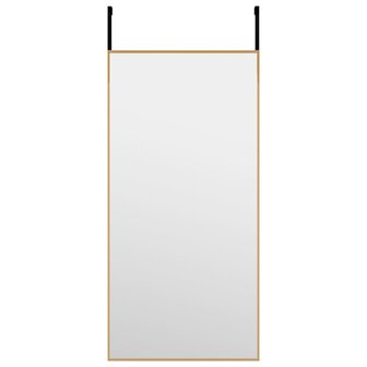 Deurspiegel 30x60 cm glas en aluminium goudkleurig 2