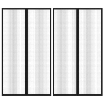 Insectendeurgordijnen 2 st magnetisch 200x80 cm zwart 1