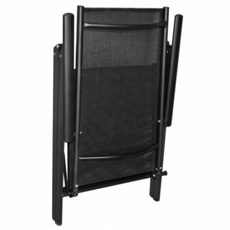 Tuinstoelen inklapbaar 2 st aluminium en textileen zwart 6