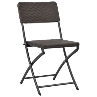 Tuinstoelen inklapbaar 2 st HDPE en staal bruin 2