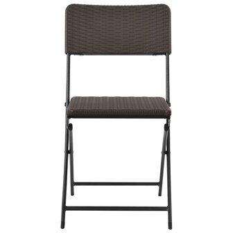 Tuinstoelen inklapbaar 2 st HDPE en staal bruin 3
