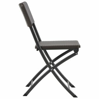 Tuinstoelen inklapbaar 2 st HDPE en staal bruin 4