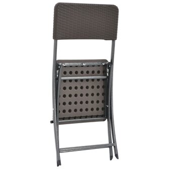 Tuinstoelen inklapbaar 2 st HDPE en staal bruin 6