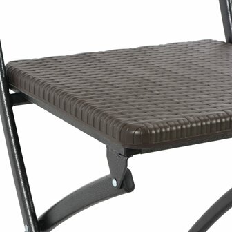 Tuinstoelen inklapbaar 2 st HDPE en staal bruin 7