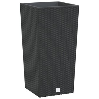 Plantenbak uitneembare bak rattan-look 11/26,5 L PP antraciet 2