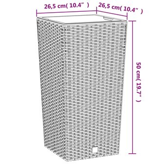 Plantenbak uitneembare bak rattan-look 11/26,5 L PP antraciet 7