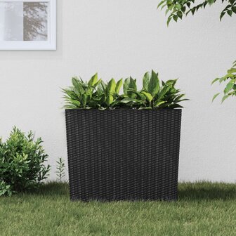 Plantenbak met uitneembare bak rattan-look 12/44 L PP antraciet 1