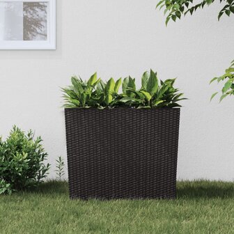 Plantenbak met uitneembare bak rattan-look 12/44 L PP bruin 1
