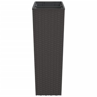 Plantenbak met uitneembare bak rattan-look 12/44 L PP bruin 5
