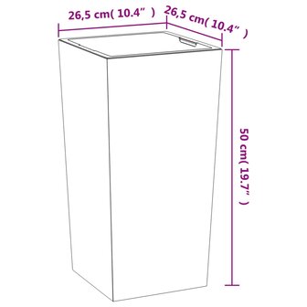 Plantenbak uitneembare bak beton-look 11/26,5 L PP antraciet 7