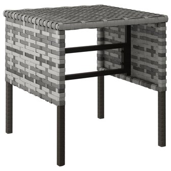 Tuinvoetenbanken 4 st met kussens poly rattan grijs 4
