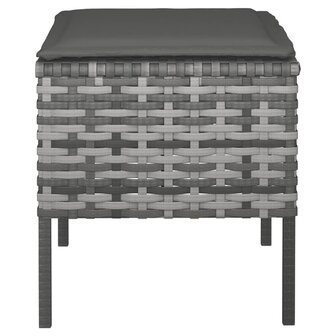 Tuinvoetenbanken 4 st met kussens poly rattan grijs 6