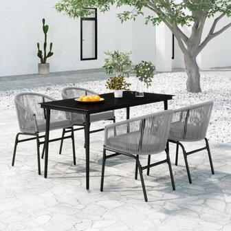 5-delige Tuinset grijs 1