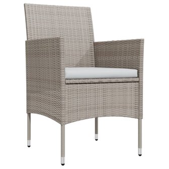 9-delige Tuinset met kussens beige en zwart 3