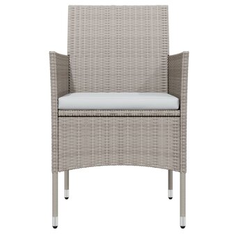 9-delige Tuinset met kussens beige en zwart 4