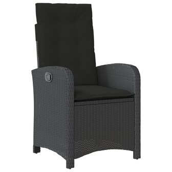 7-delige Tuinset met kussens poly rattan zwart 4