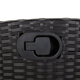 7-delige Tuinset met kussens poly rattan zwart 7