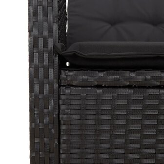 7-delige Tuinset met kussens poly rattan zwart 8