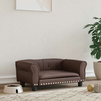 Hondenmand 70x45x30 cm kunstleer bruin 1