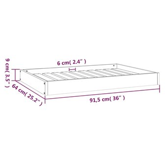 Hondenmand 91,5x64x9 cm massief grenenhout 8