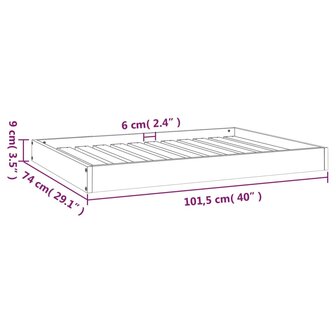 Hondenmand 101,5x74x9 cm massief grenenhout 8