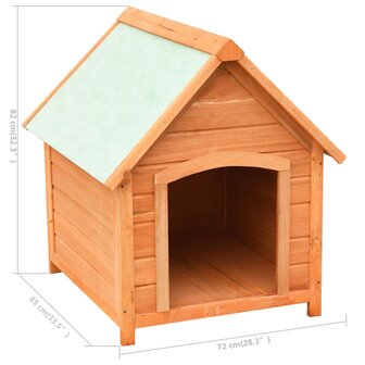 Hondenhok 72x85x82 cm massief grenen- en vurenhout 8