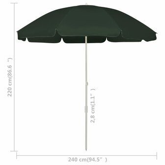 Strandparasol 240 cm groen 6