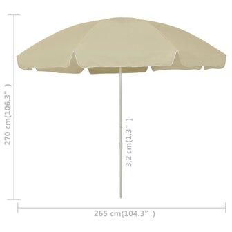 Strandparasol 300 cm zandgeel 6