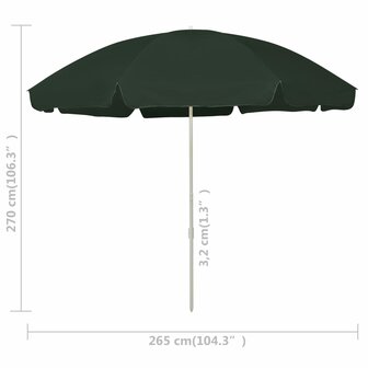 Strandparasol 300 cm groen 6