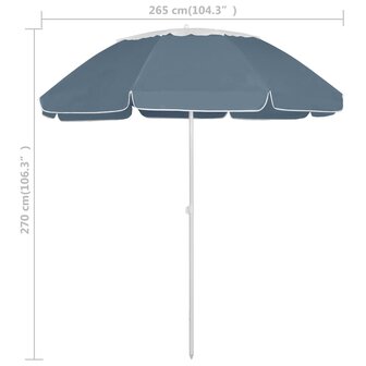 Strandparasol 300 cm blauw 7