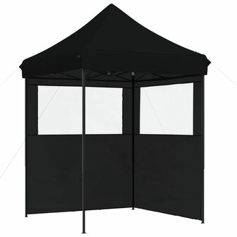 Partytent inklapbaar pop-up met 2 zijwanden zwart 2