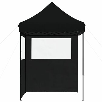 Partytent inklapbaar pop-up met 2 zijwanden zwart 4