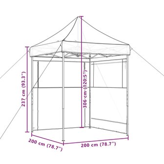 Partytent inklapbaar pop-up met 2 zijwanden zwart 9